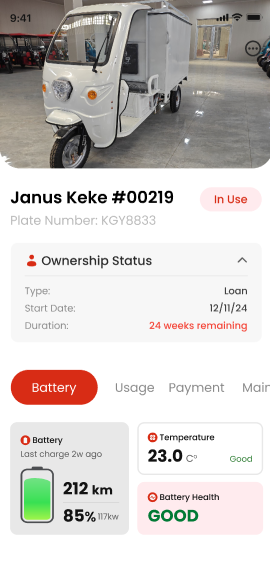 KilowattNaira App Battery Status Screen